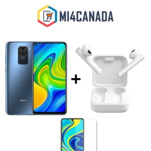 Xiaomi Redmi Note 9 4GB/128GB Green + Xiaomi Mi True Wireless Earphones 2 Basic + Scratch Proof Tempered Glass Protector